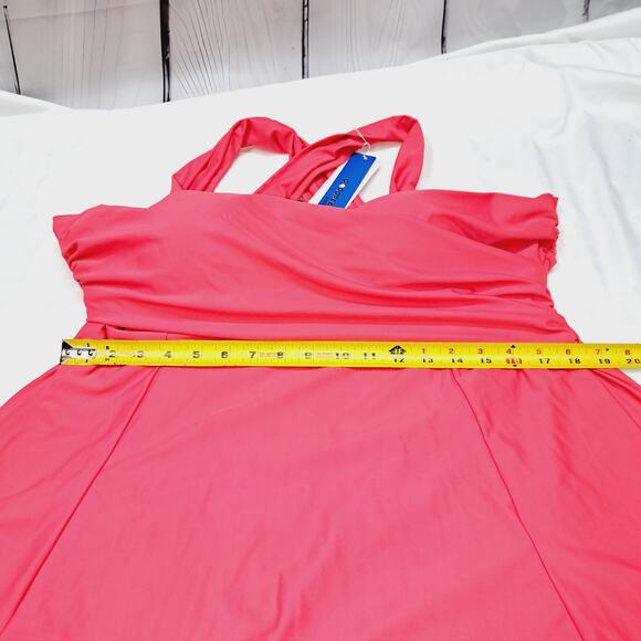 NWT COCOPEAR Women's 4XL Pinky Coral 1 piece swimsuit with built-in bottoms - Picture 9 of 12